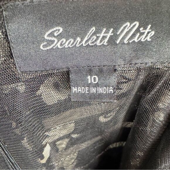 Scarlett Nite black and cream tiered cocktail dress size 10 - Picture 5 of 7